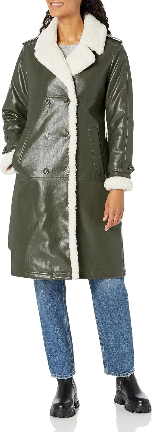 Kenneth Cole Women's Belted Notch Collar Coat
