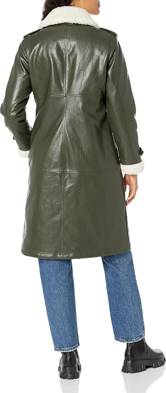 Kenneth Cole Women's Belted Notch Collar Coat