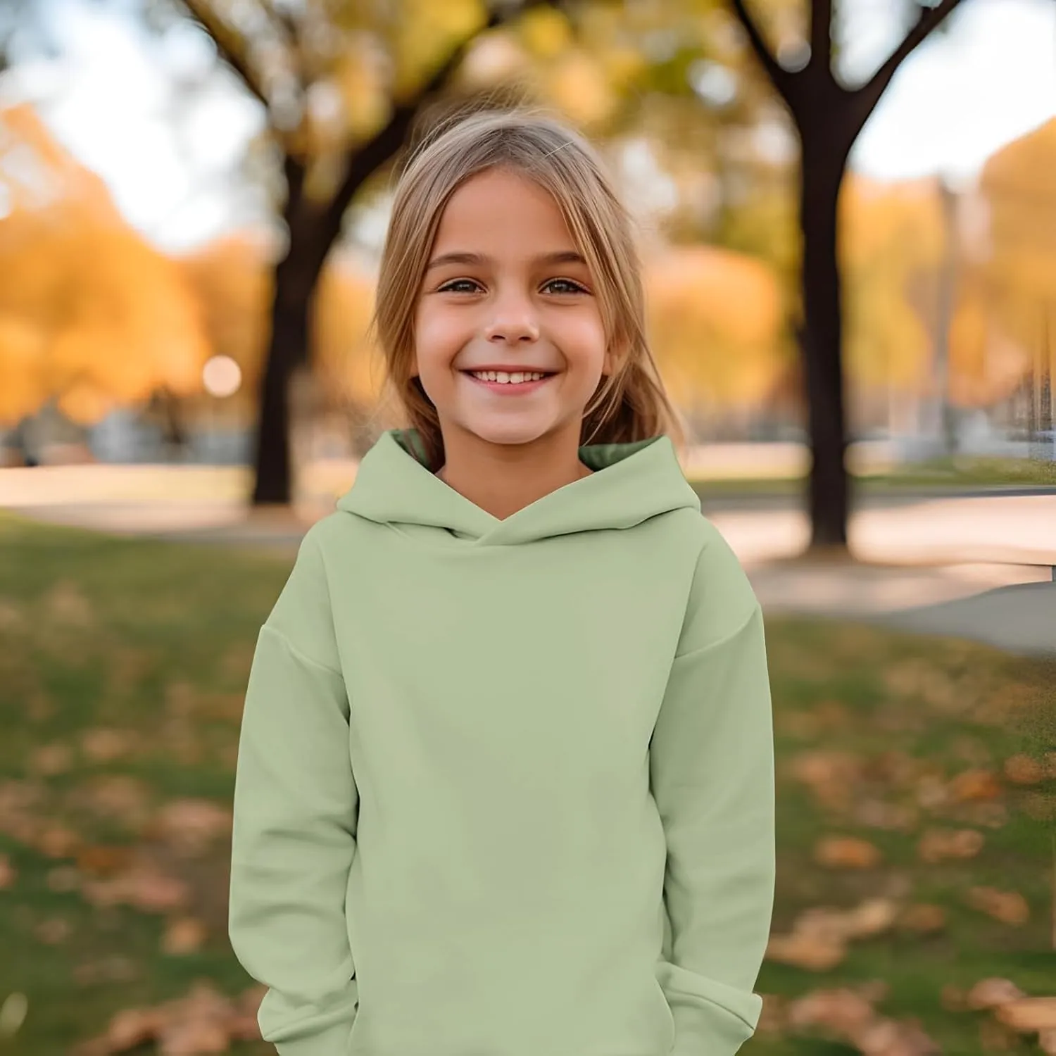 Kids 2 Piece Outfits Boys Girls Long Sleeve Solid Pullover Hooded Sweatshirt Set Sweatsuits and Jogger Sweatpants