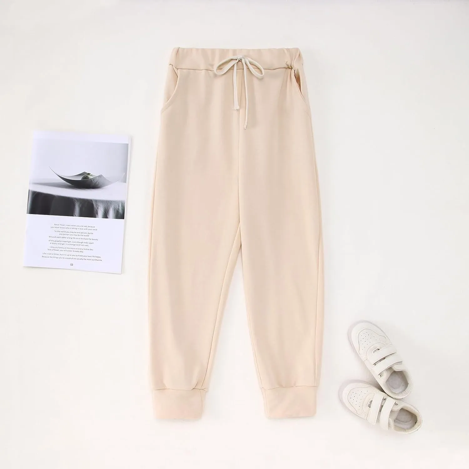 Kids 2 Piece Outfits Boys Girls Long Sleeve Solid Pullover Hooded Sweatshirt Set Sweatsuits and Jogger Sweatpants