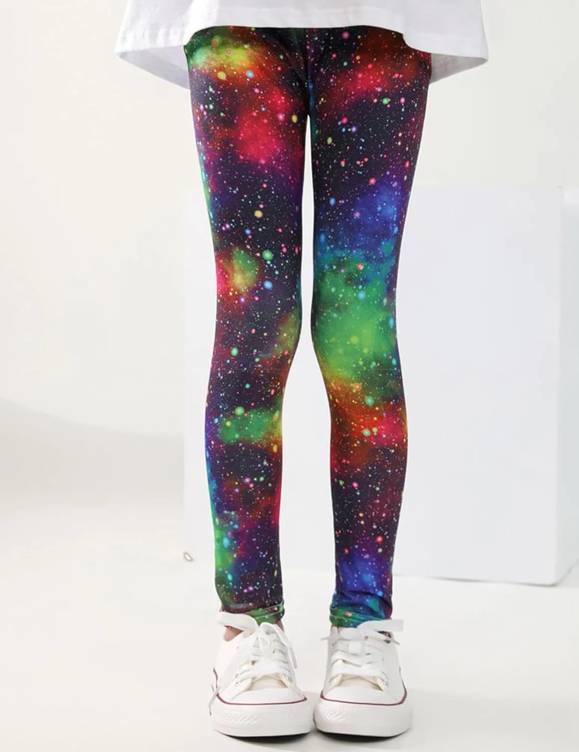Kiench Girls Printed Leggings Pack of 2 Stretch Yoga Pants for Kids 2-11 Years