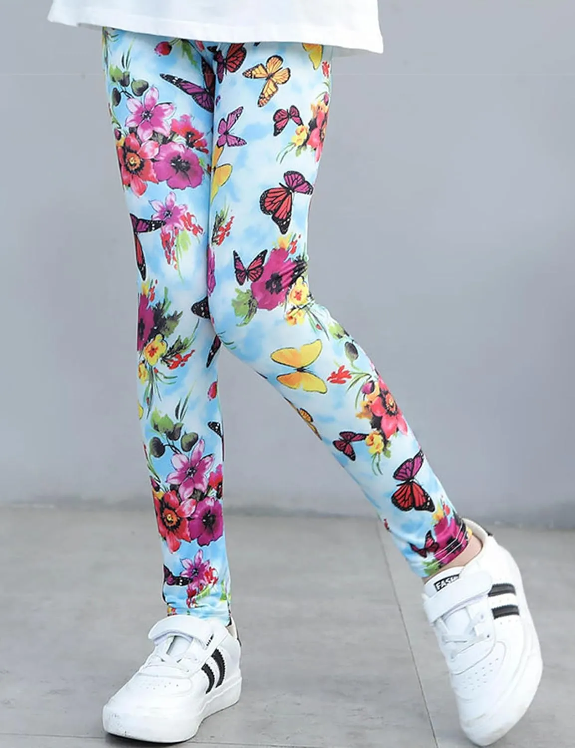 Kiench Girls Printed Leggings Pack of 2 Stretch Yoga Pants for Kids 2-11 Years