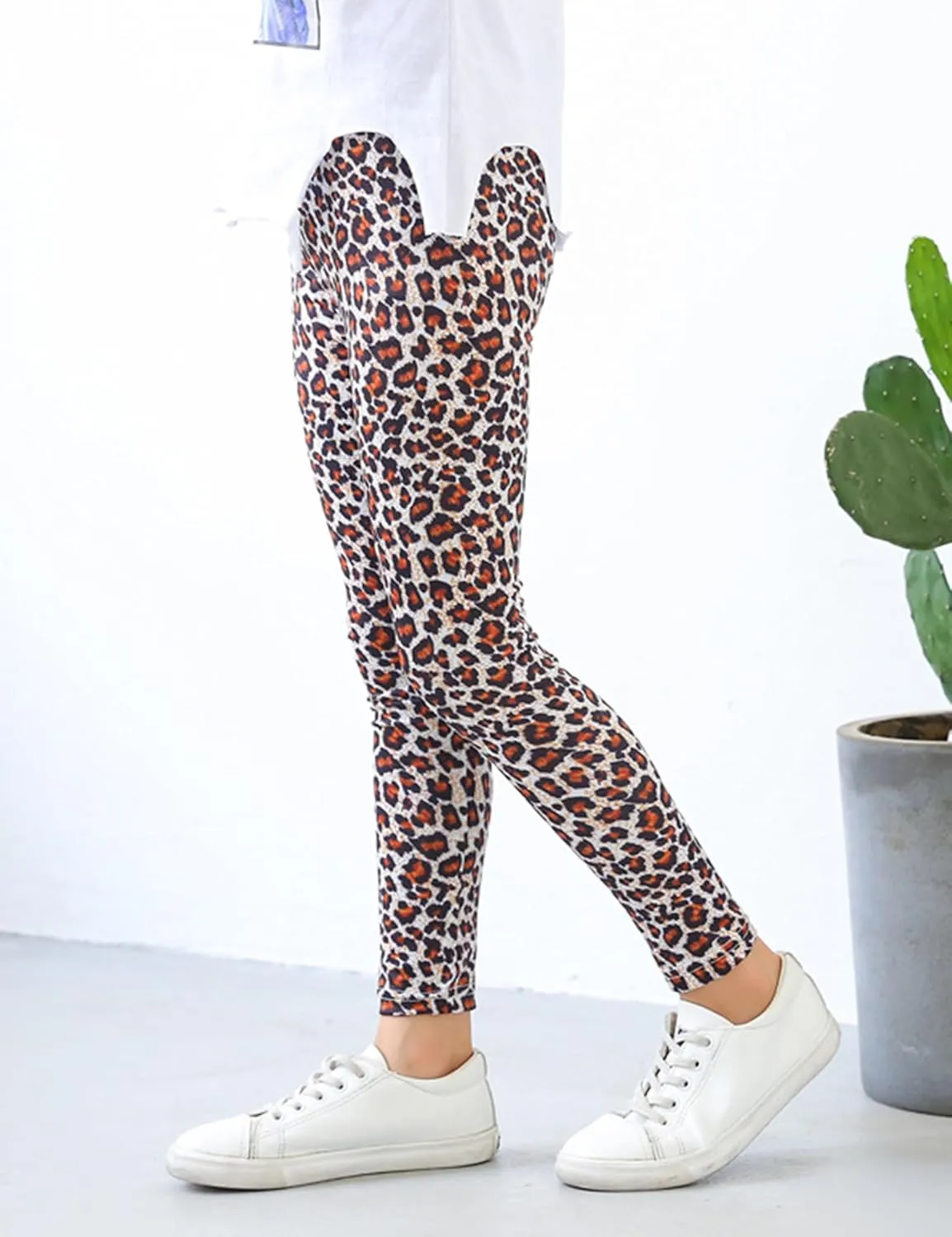 Kiench Girls Printed Leggings Pack of 2 Stretch Yoga Pants for Kids 2-11 Years