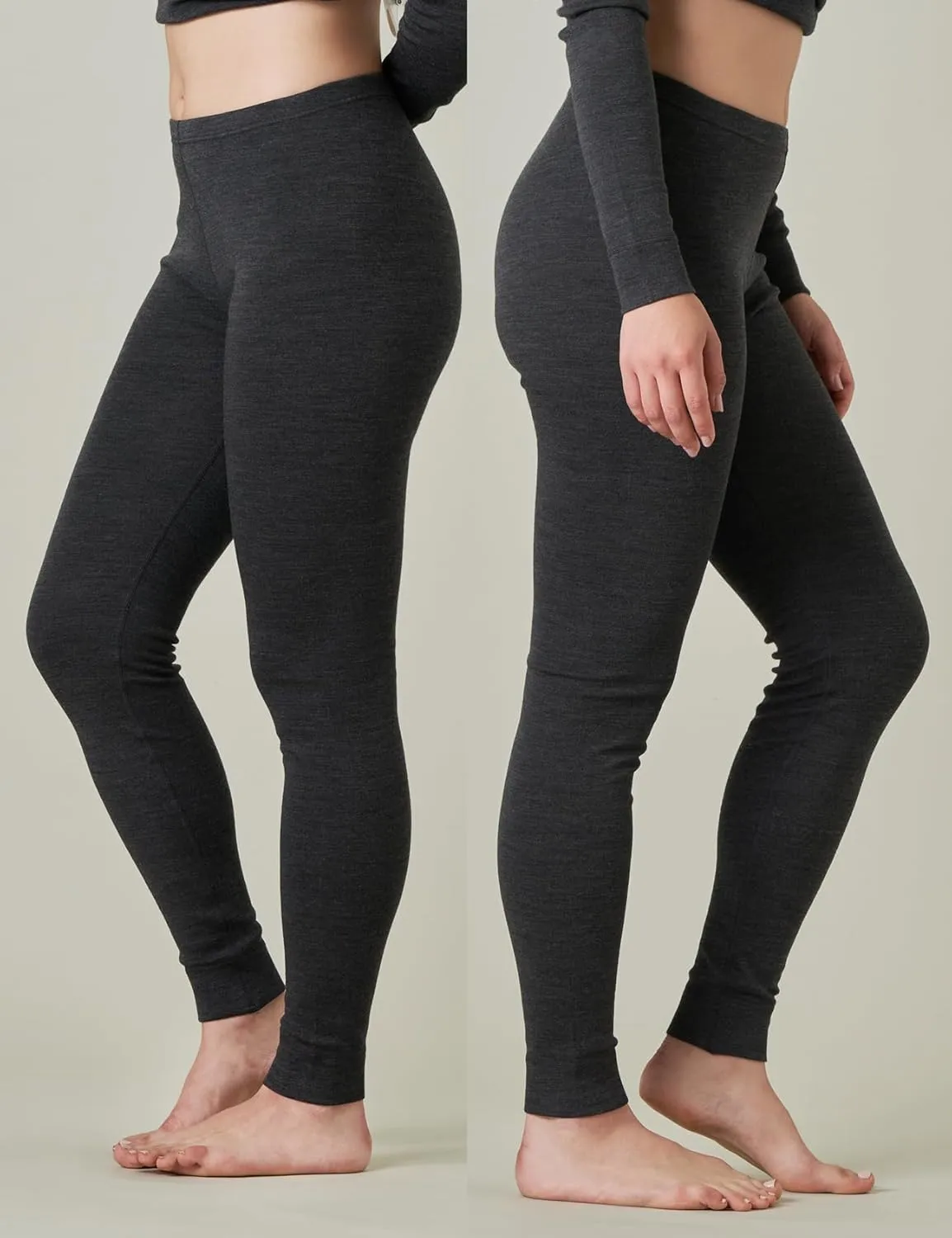 LAPASA Womens 100% Merino Wool Base Layer Midweight Activewear Thermal Underwear Long John Shirt Long Sleeve Pants L48/L49
