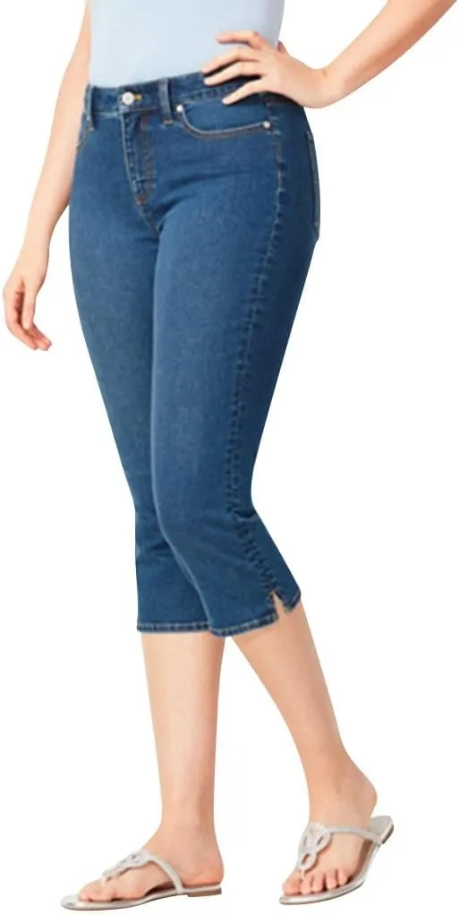 LCMTWX Capri Pants for Women Elastic Pants for Women Fashion Casual Fashion Shorts Trousers Solid Black Leggings with Capri