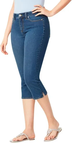LCMTWX Capri Pants for Women Elastic Pants for Women Fashion Casual Fashion Shorts Trousers Solid Black Leggings with Capri