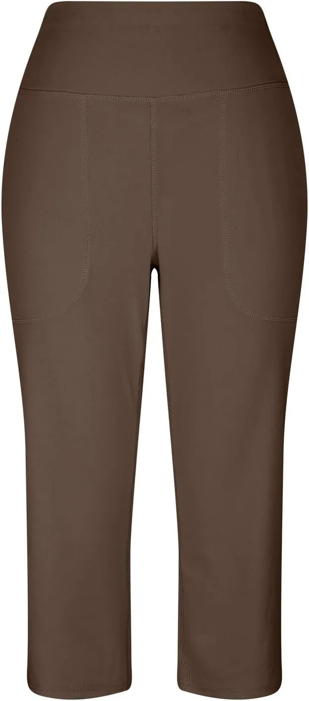 LCMTWX Women Pants with Pockets for Women Casual Stretch High Waisted Yoga Leggings Comfy Wide Leg Pants Plus Size Leggings