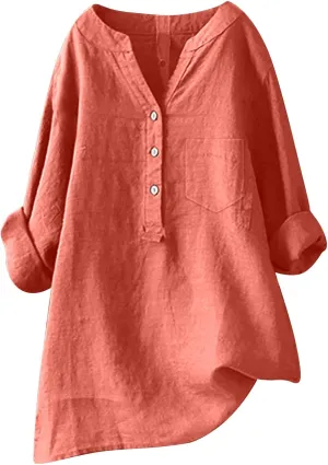 Linen Tops for Women Oversized Crewneck Summer Short Sleeve Linen Tee Shirts Plain Casual Beach Blouse