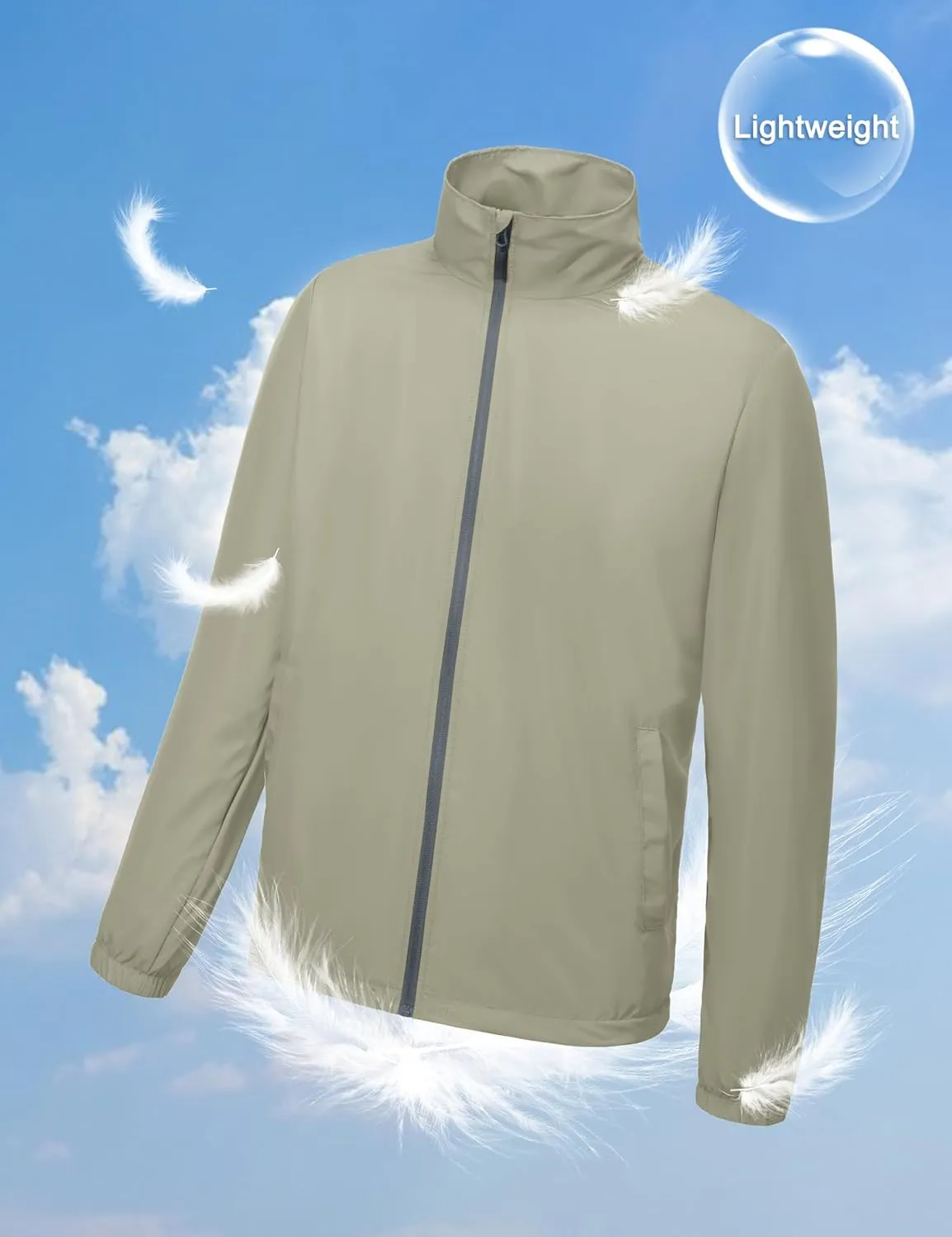 Little Donkey Andy Men’s Lightweight Breathable Windbreaker Golf Jacket UPF50  Windproof Outdoor Running Coat
