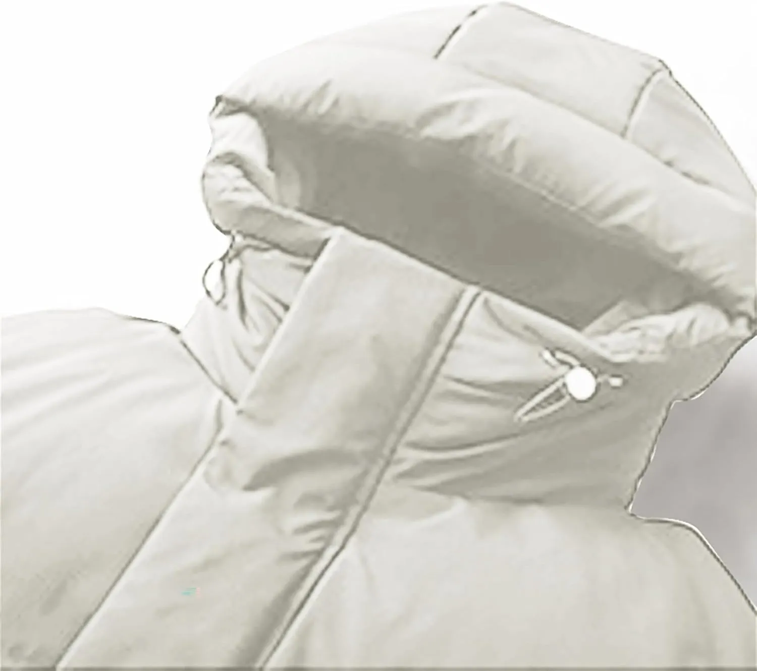 Long Down Puffer Coat Men Zip up Hooded Jacket Padded Quilted Jacket Windproof Winter Coat Thermal Outwear