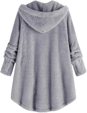 Long Sleeve Full Zip Up Hoodies Button Sleeve Plus Size Women Women'S Coat Womens Fleece Jacket Dress Jackets for