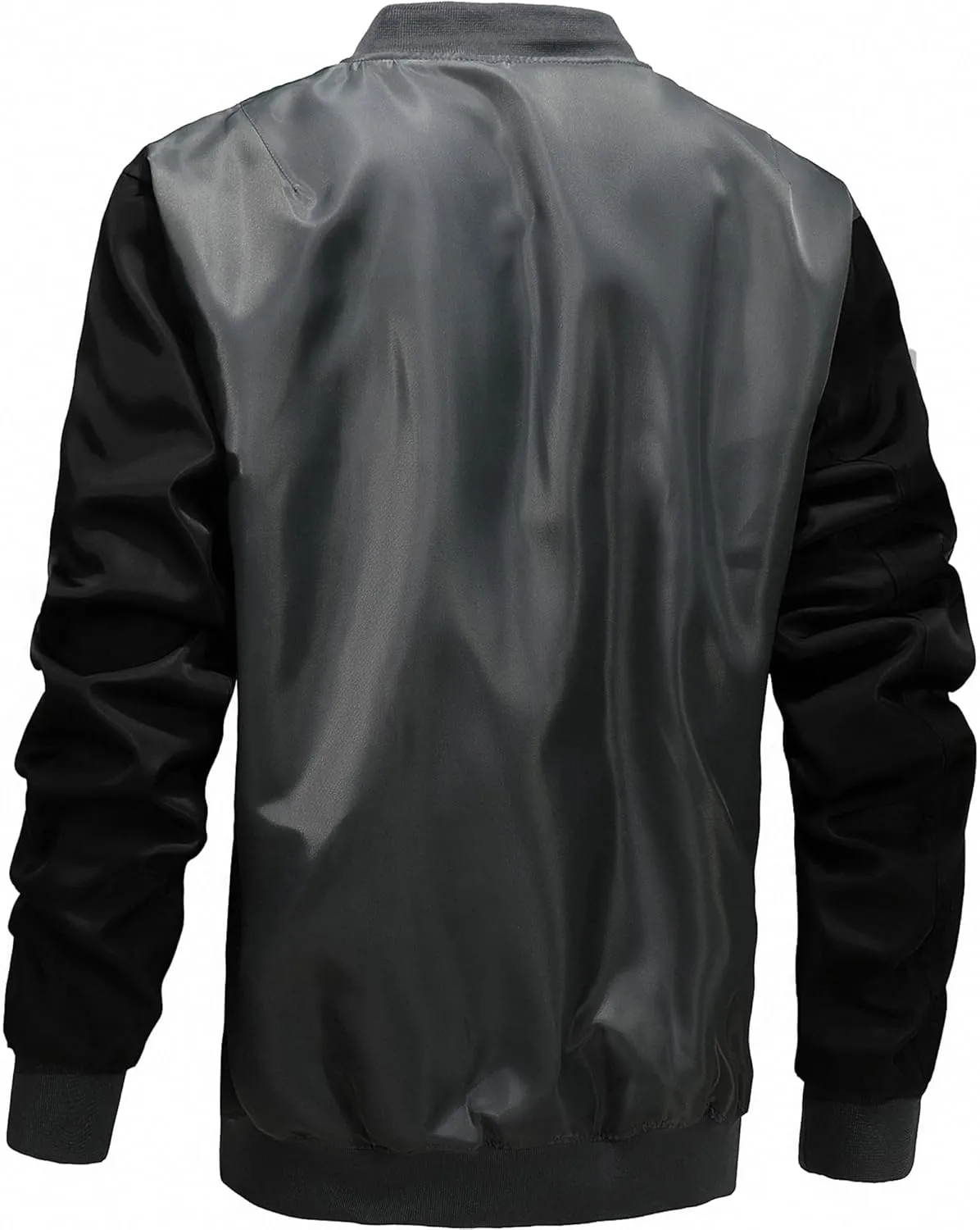 MACHLAB Men's Windproof Bomber Jacket for Men,Fleece Lightweight Track Jackets Sportwear Casual Outerwear
