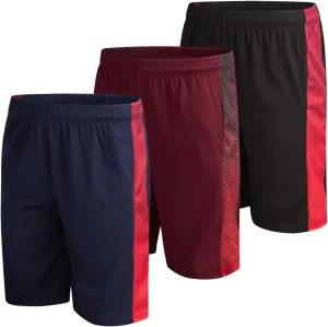 Mad Game Men's Active Shorts - 3 Pack Athletic Quick Dry Gym Basketball Shorts with Side Pockets and Drawstring (Sizes: S-XL)
