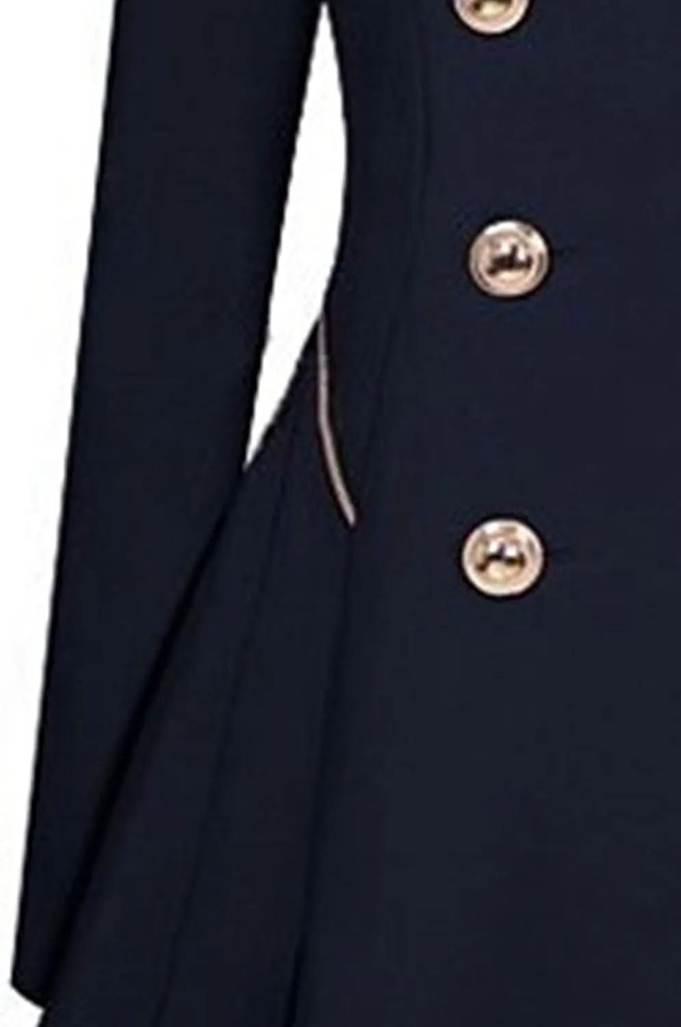 Maiyifu-GJ Womens Mid-length Trench Coat Notch Lapel Double Breasted Dress Overcoat Thicken Wool Coats Jacket with Pocket