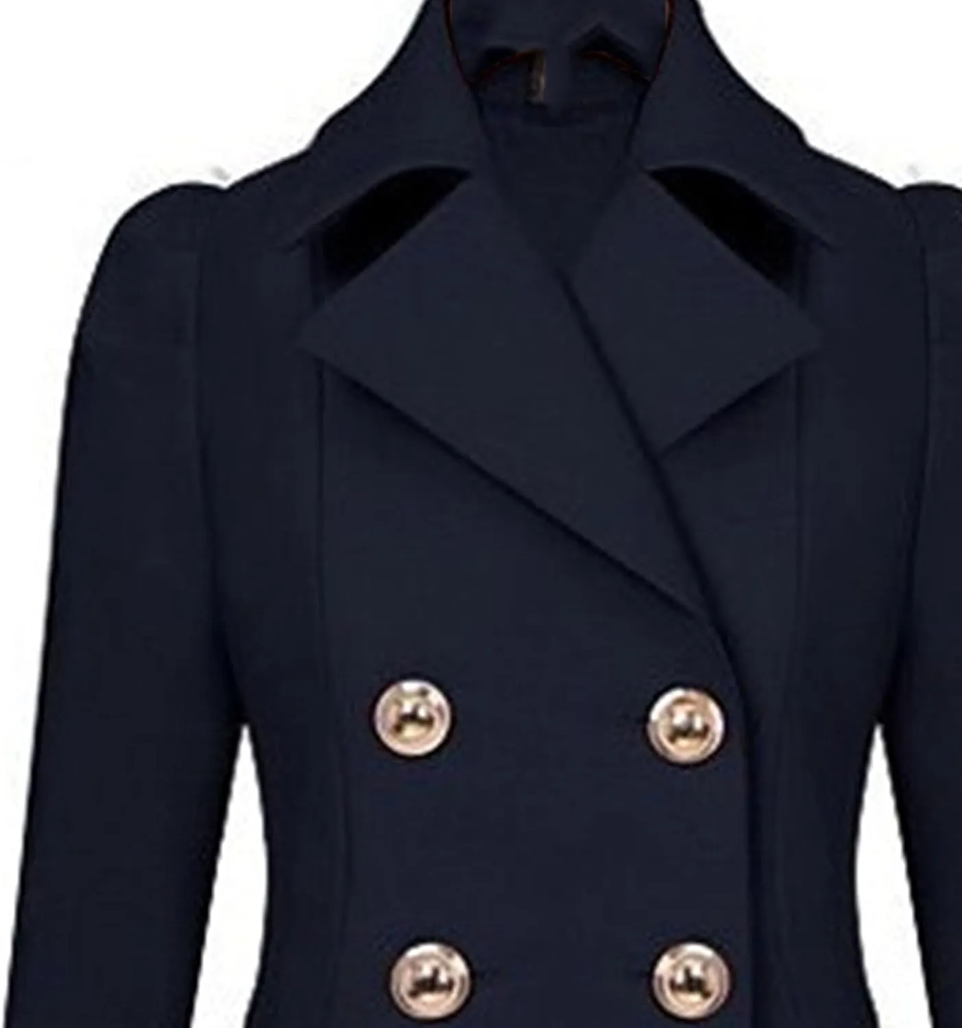 Maiyifu-GJ Womens Mid-length Trench Coat Notch Lapel Double Breasted Dress Overcoat Thicken Wool Coats Jacket with Pocket
