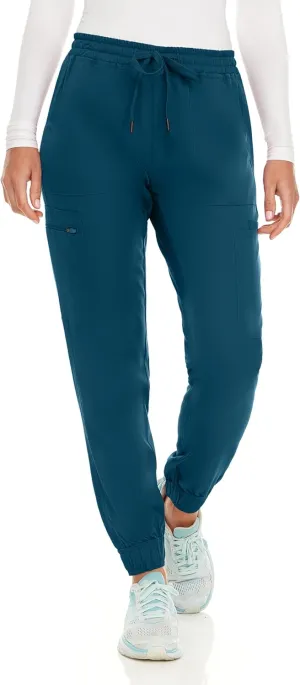 MediChic Women's Seven Pocket Cargo Scrub Pants Joggers with 4-Way Stretch Scrubs, Easy Care for Women