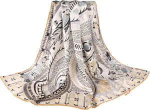 MEISEE 100% Pure Mulberry Silk Scarf 43”*43” Large Square Lightweight Headscarf Women’s Hair Wraps Shawls with Gift Packed