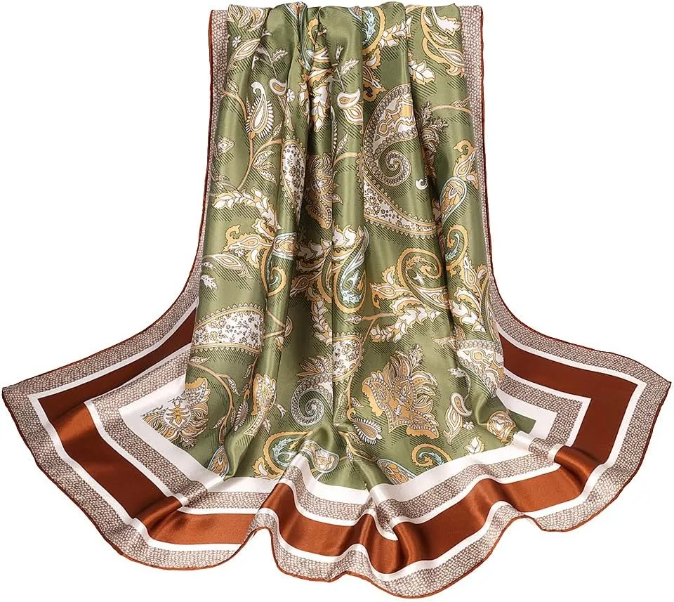 MEISEE 100% Pure Mulberry Silk Scarf 43”*43” Large Square Lightweight Headscarf Women’s Hair Wraps Shawls with Gift Packed