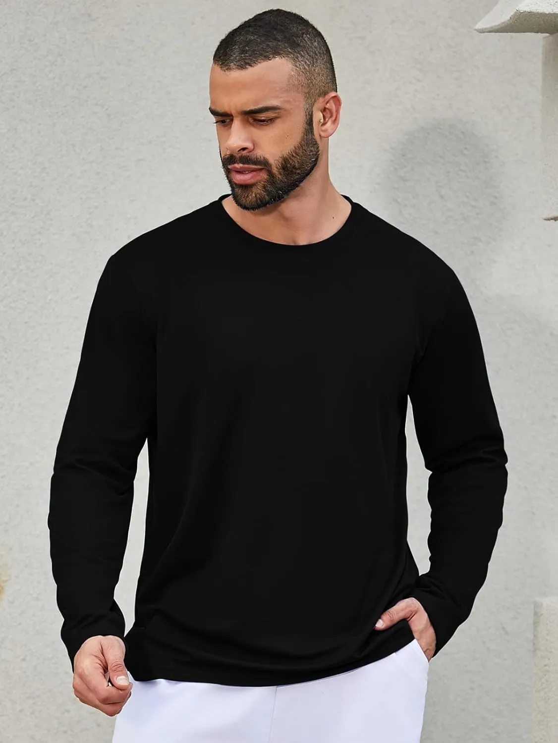 Men UPF 50  Sun Protection Hoodie Long Sleeve T Shirts Pack Quick Dry Shirt for Athletic Running Activewear Workout