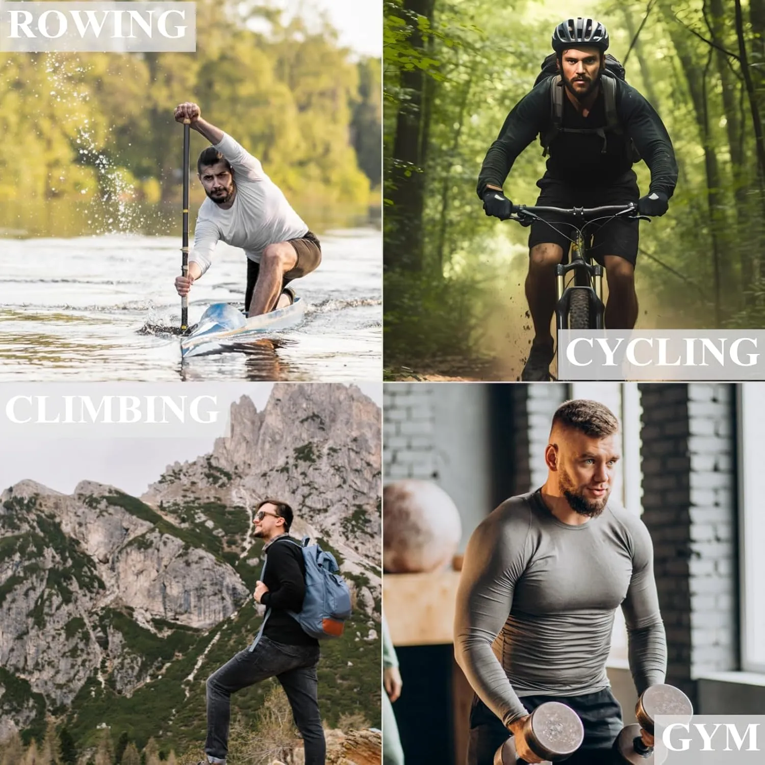 Men UPF 50  Sun Protection Hoodie Long Sleeve T Shirts Pack Quick Dry Shirt for Athletic Running Activewear Workout