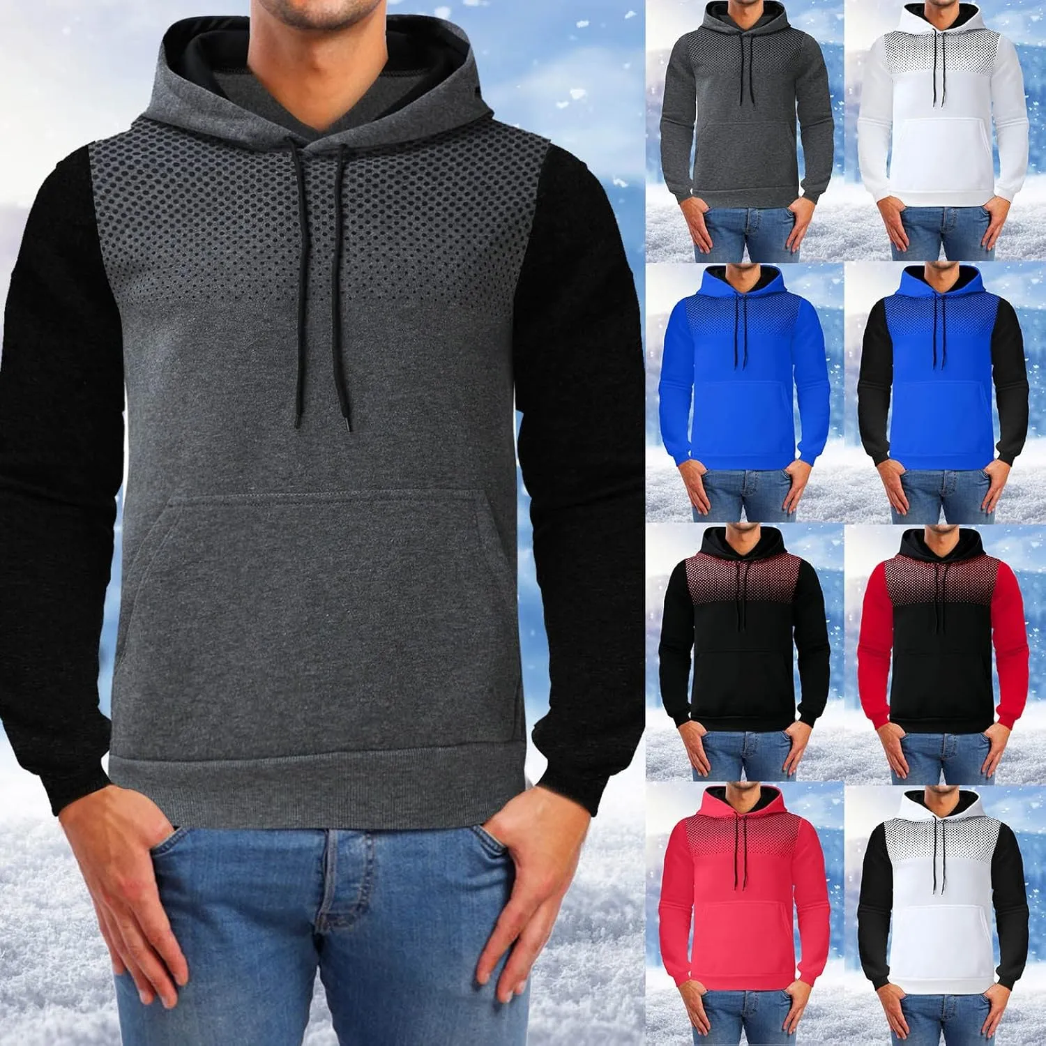 Mens 2 Piece Sweat Suit Leisure Solid Color Sweater Pants Sports Suit Set Mens 2 Piece Hoodie for Men Mens