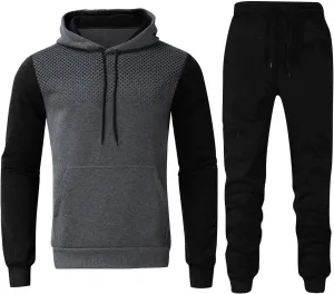 Mens 2 Piece Sweat Suit Leisure Solid Color Sweater Pants Sports Suit Set Mens 2 Piece Hoodie for Men Mens
