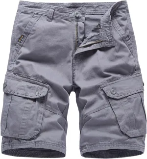 Men's Cargo Shorts Classic Casual Relaxed Fit Shorts Below Knee Length Multi Pocket 3/4 Capri Pants
