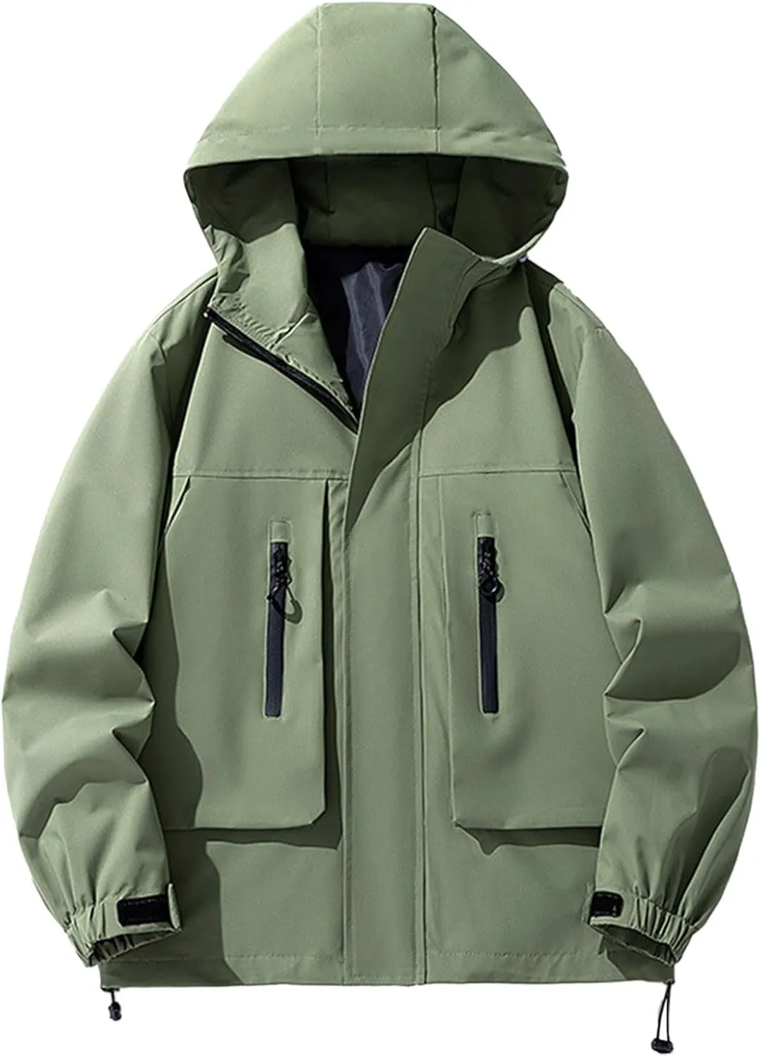 Mens Coats and Jackets, Winter Warm Water Resistant Rain Coat Adjustable Mountain Snow Coat Hooded Sweatshirt