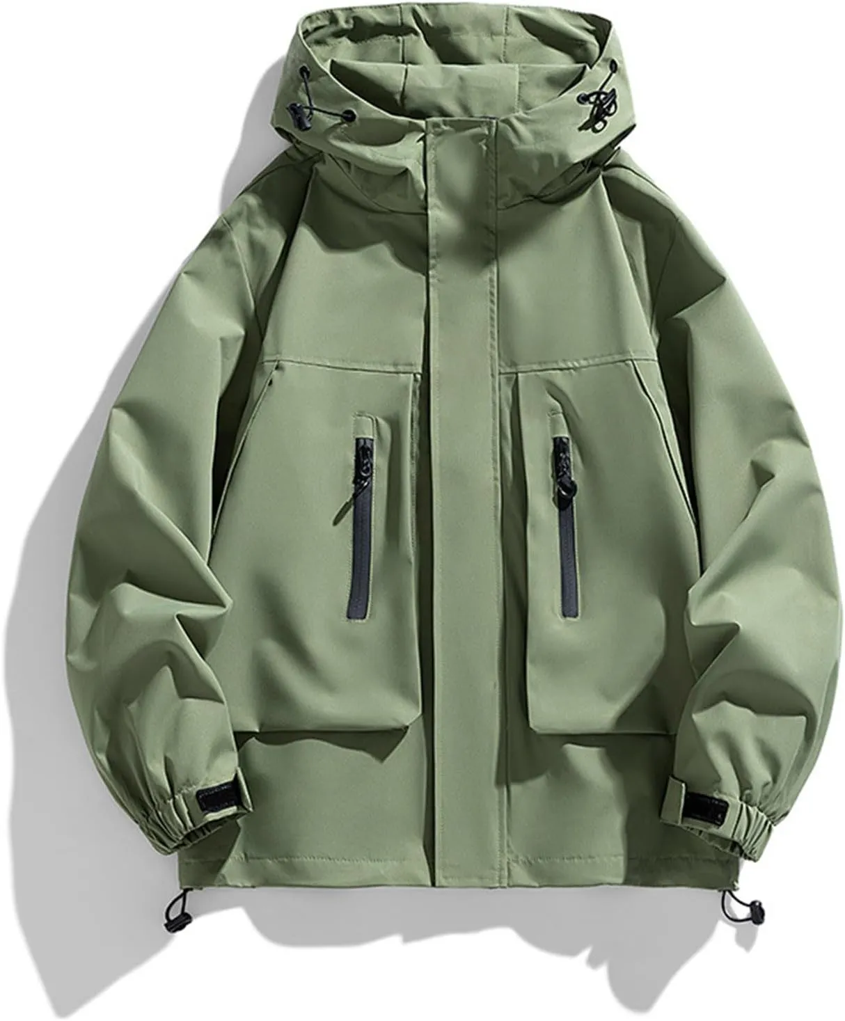 Mens Coats and Jackets, Winter Warm Water Resistant Rain Coat Adjustable Mountain Snow Coat Hooded Sweatshirt