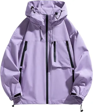 Mens Jackets Lightweight,Waterproof Tactical Jacket Plus Size Rain Coat Slim Fit Ski Jacket for Outdoor Sports