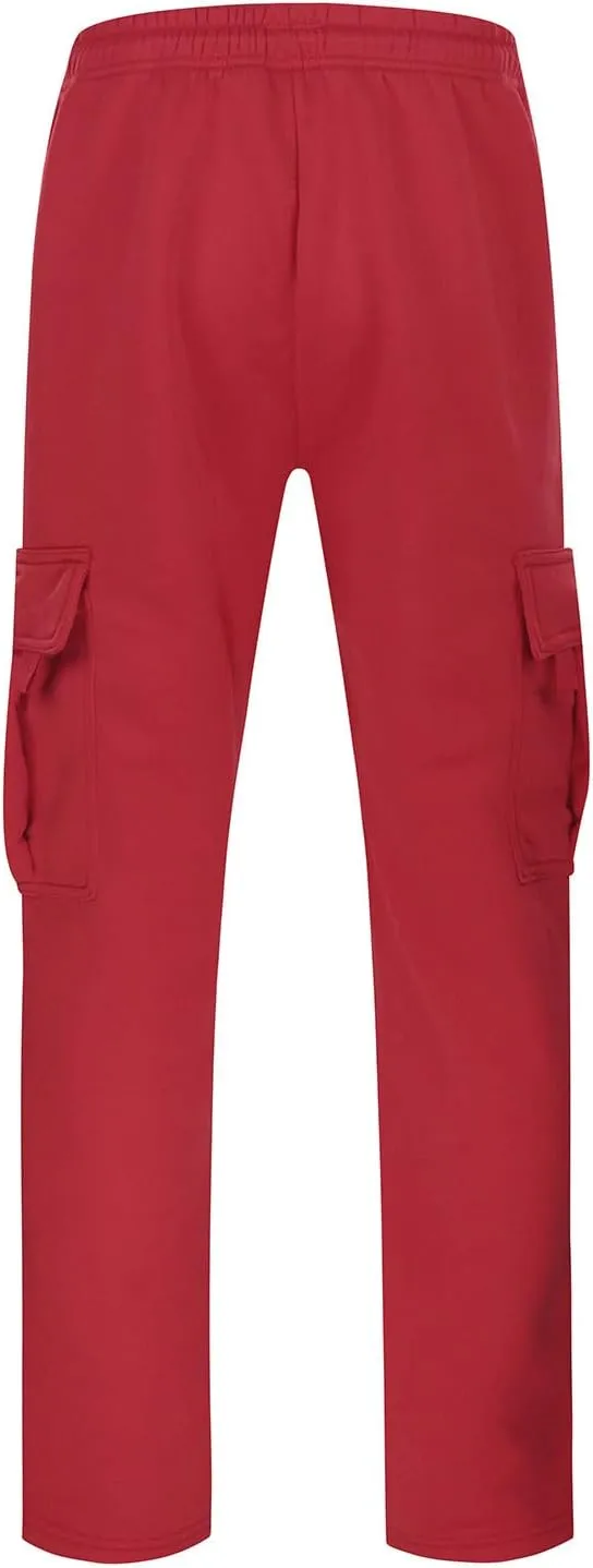 Men's Jogger Cargo Pants, Elastic Waist Drawstring Straight Leg Sweatpants, Lightweight Casual Trousers with Pockets