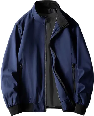 Men's Lightweight Bomber Jackets Light Track Pilot Zip Fx Standing Jacket Thin Casual Windbreaker Light Jackets