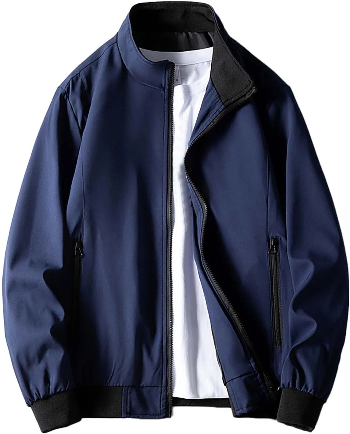 Men's Lightweight Bomber Jackets Light Track Pilot Zip Fx Standing Jacket Thin Casual Windbreaker Light Jackets