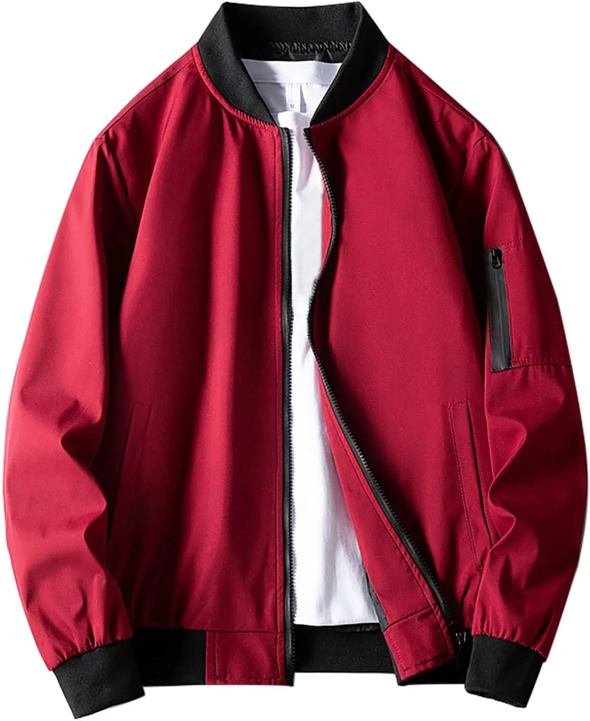 Men's Lightweight Bomber Jackets Light Track Pilot Zip Fx Standing Jacket Thin Casual Windbreaker Light Jackets