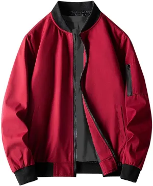 Men's Lightweight Bomber Jackets Light Track Pilot Zip Fx Standing Jacket Thin Casual Windbreaker Light Jackets