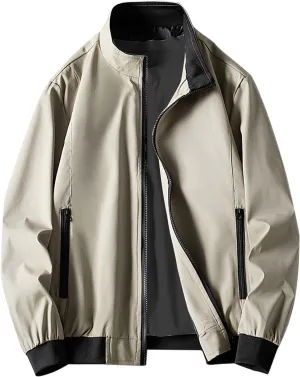Men's Lightweight Bomber Jackets Light Track Pilot Zip Fx Standing Jacket Thin Casual Windbreaker Light Jackets