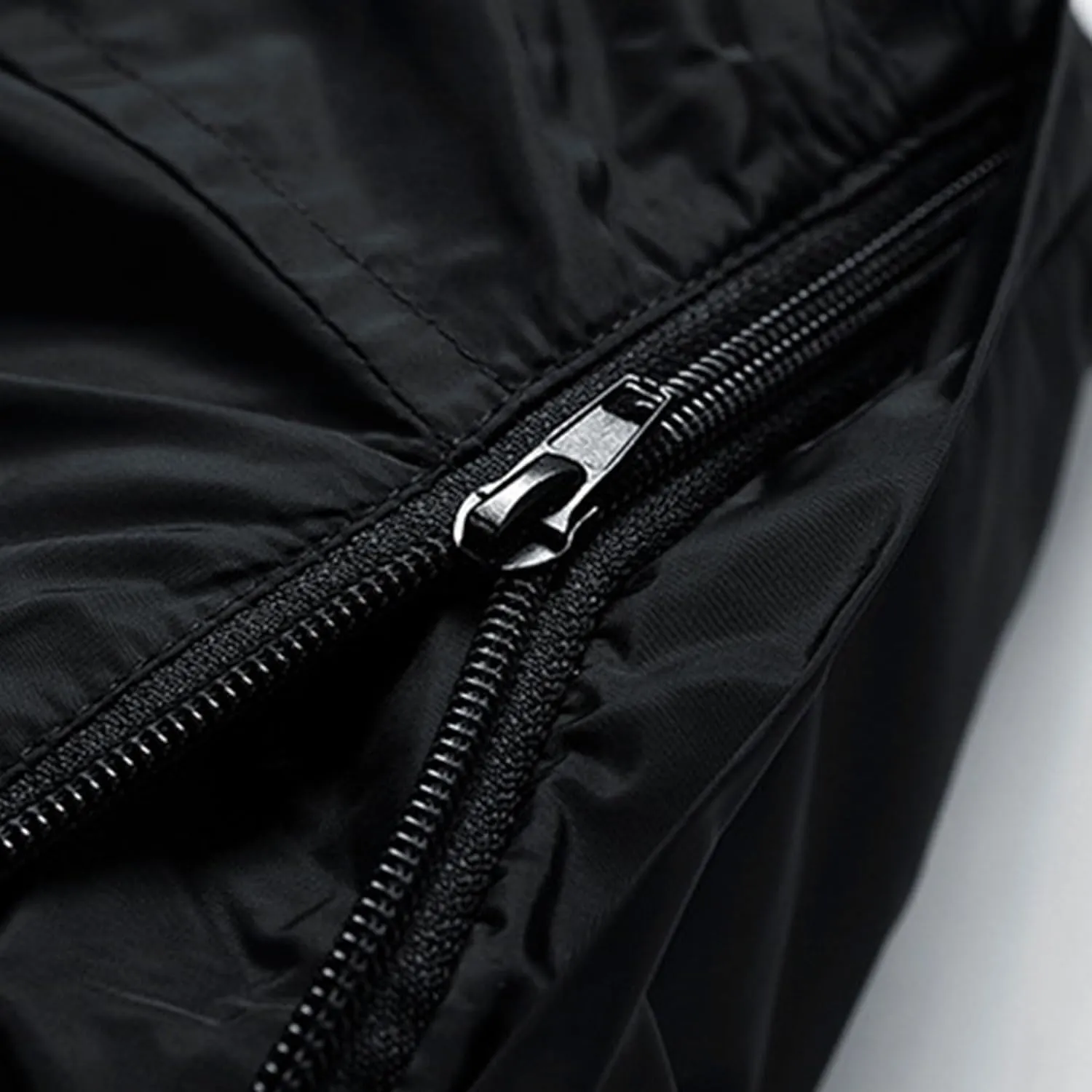 Men's Packable Hooded Bomber Jacket Lightweight Sportwear Zipper Windbreaker Business Casual Cotton Varsity Coat