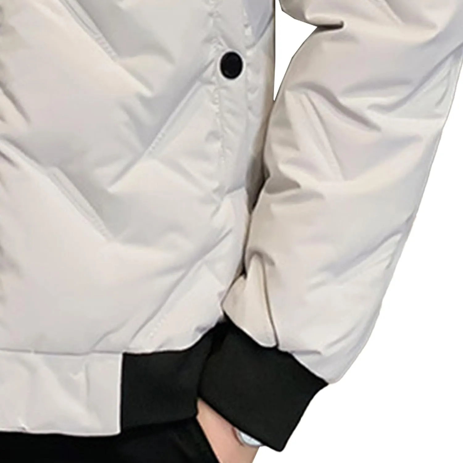 Mens Puffer Quilted Jacket Lightweight Casual Baseball Bomber Jackets Thermal Sportwear Cropped Down Coats