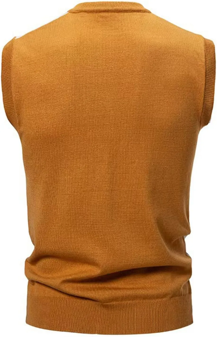 Men's Pullover Sweater Vest Sleeveless V-Neck Slim Fit Color Blocks Argyle Sweaters Vests Winter Warm Waistcoat