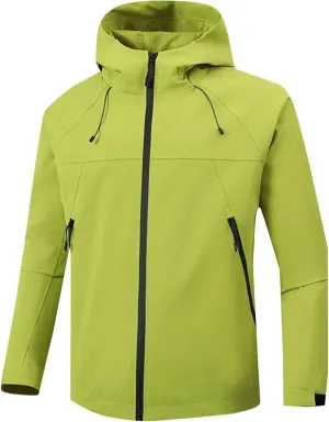 Mens Rain Jackets Waterproof with Hood Softshell Mens Windbreaker Jackets Lightweight Winter Coats for Hiking