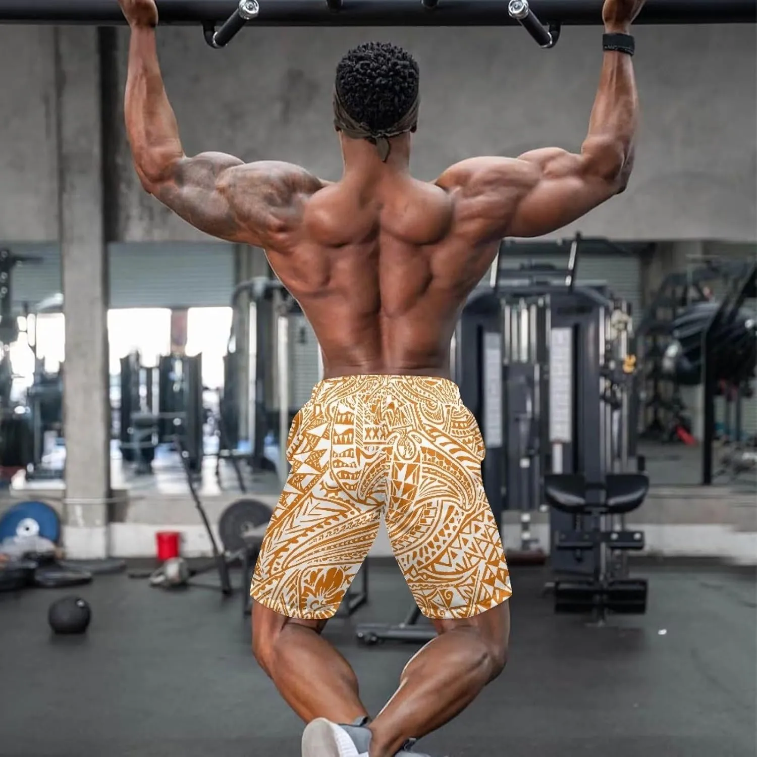 Mens Samoa Hawaii Swim Trunks Quick Dry Polynesian Tribal Tatau Swim Shorts with Mesh Lining