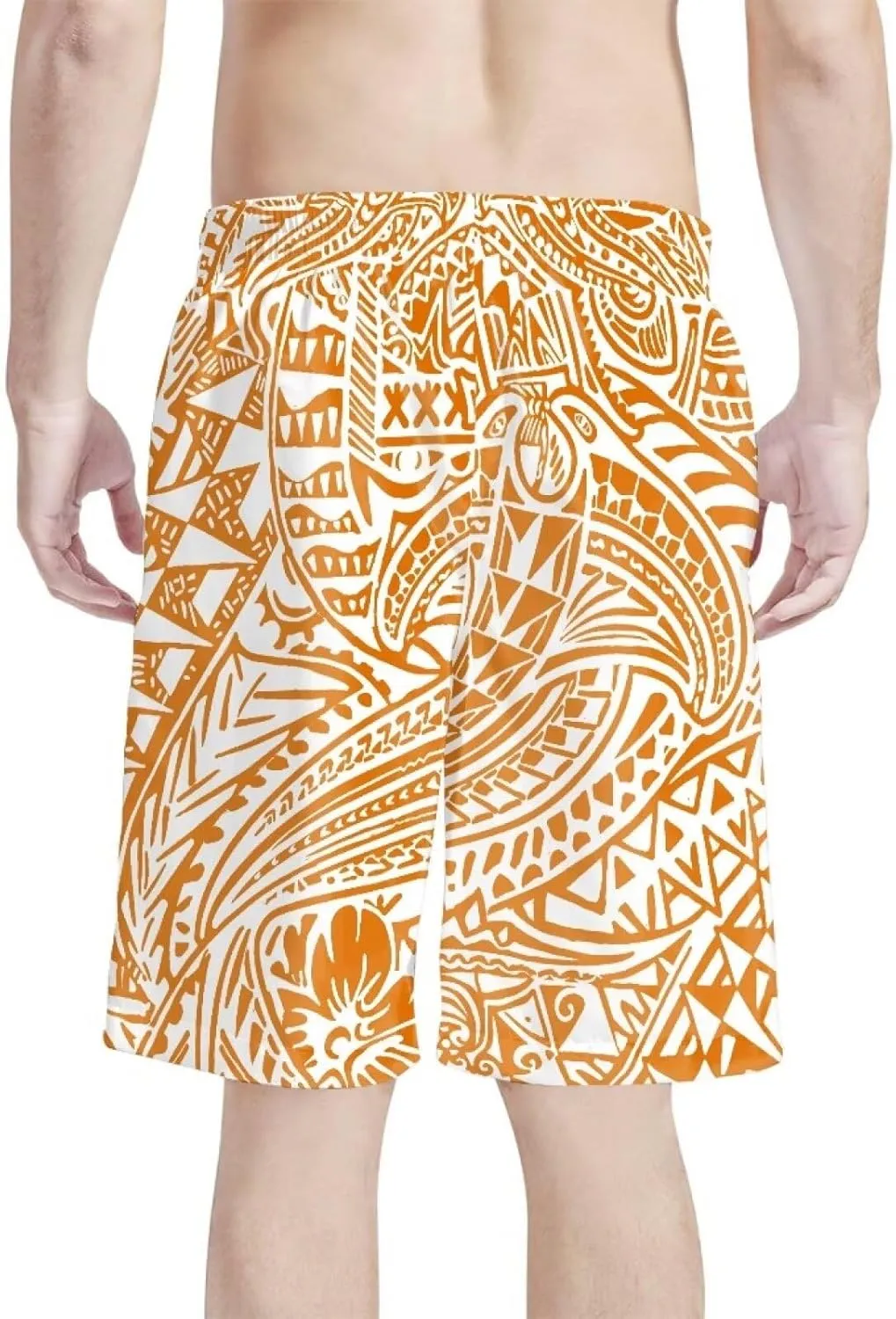 Mens Samoa Hawaii Swim Trunks Quick Dry Polynesian Tribal Tatau Swim Shorts with Mesh Lining