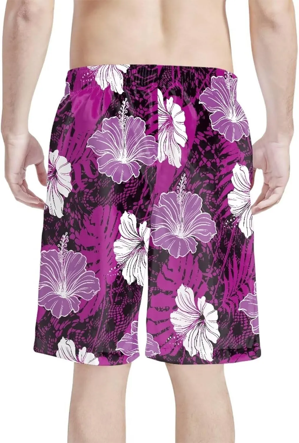 Mens Samoa Puletasi Polynesian Tribal Tonga Swim Trunks Quick Dry Board Shorts with Mesh Lining