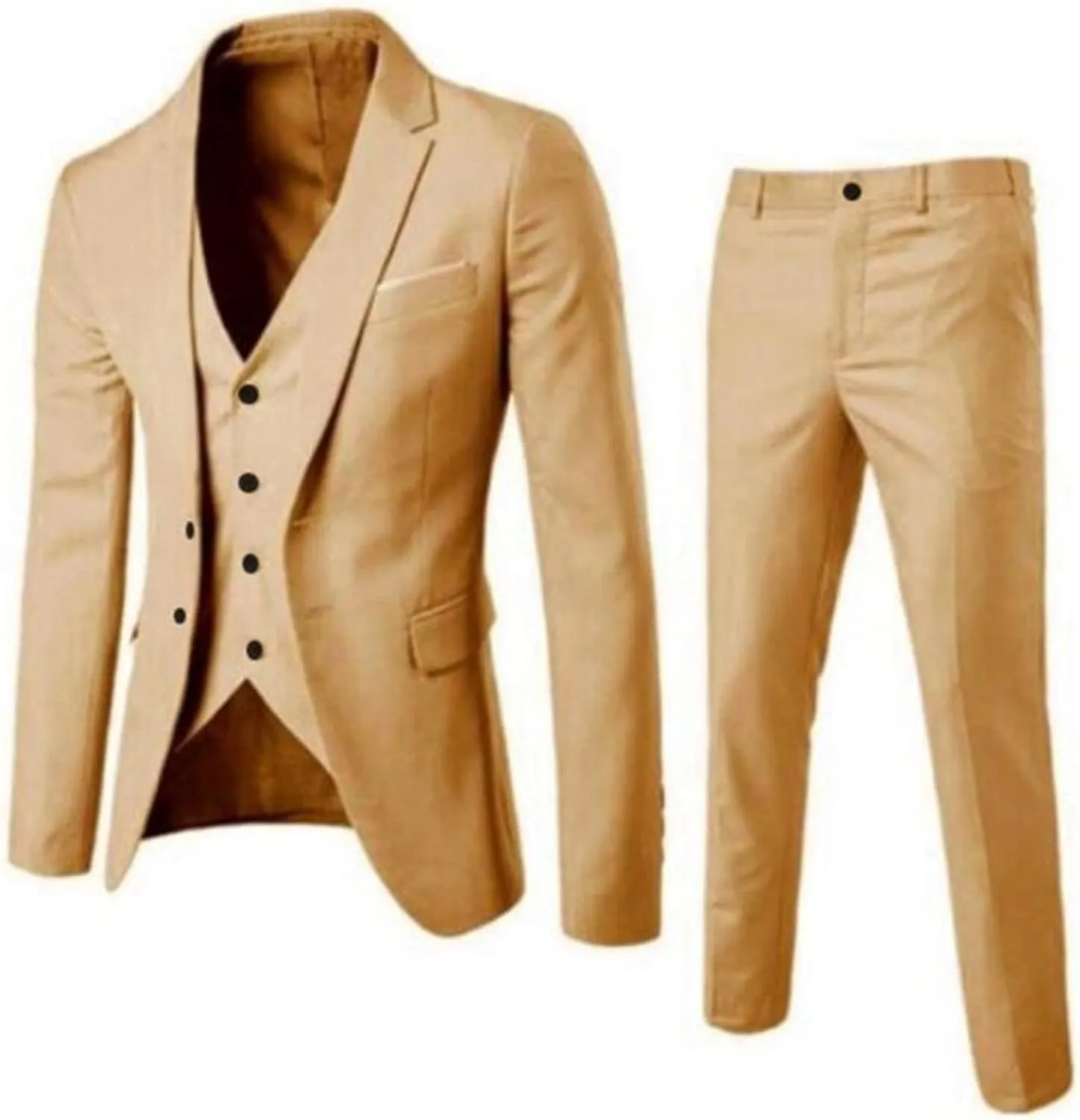 Men's Slim Fit Suit Clothes Two Button 3 Pieces Blazer Dress Business Wedding Prom Party Jacket Vest & Pant Outfits