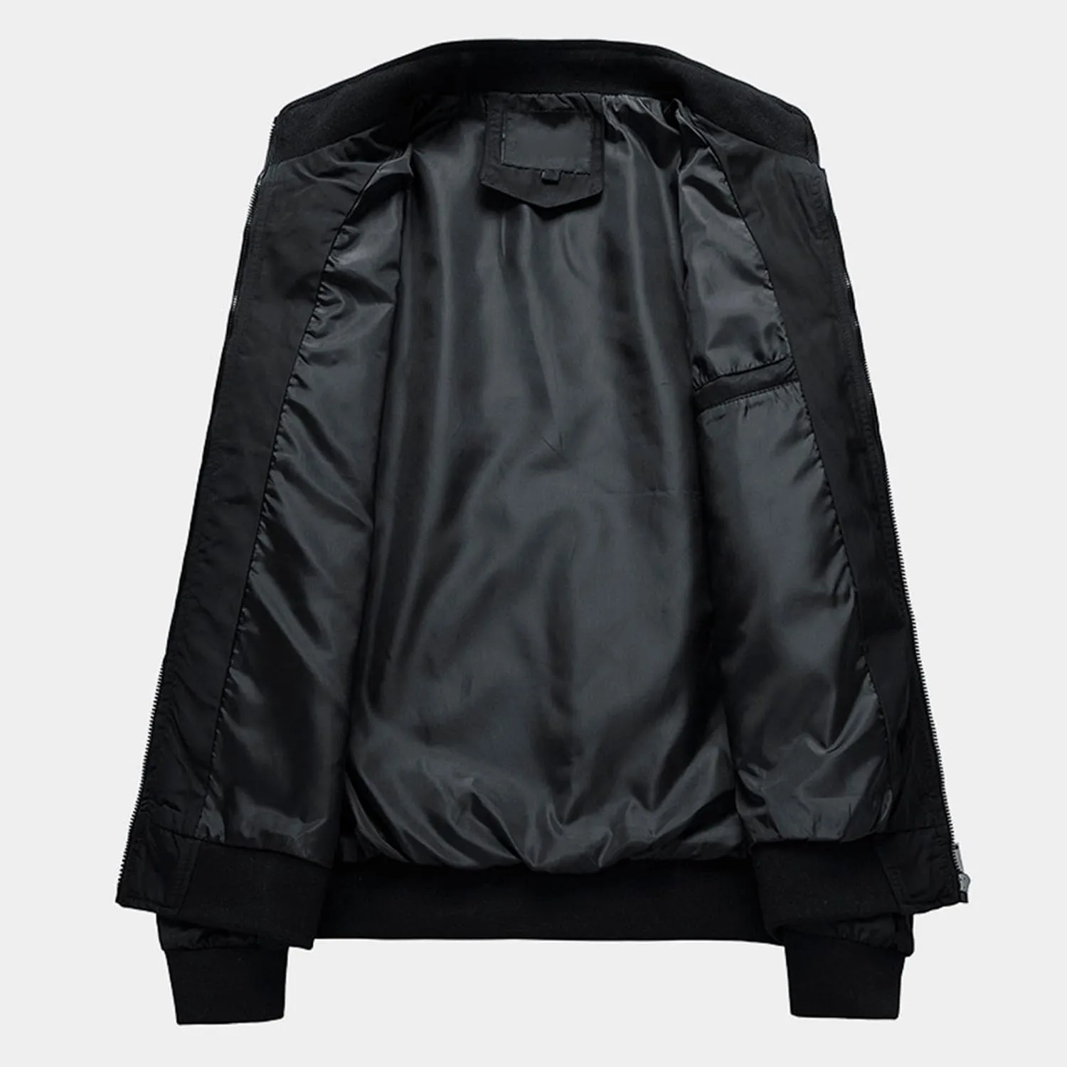 Men's Stand Collar Windproof Windbreaker Lightweight Sportwear Bomber Jackets Full Zip Casual Padded Coats