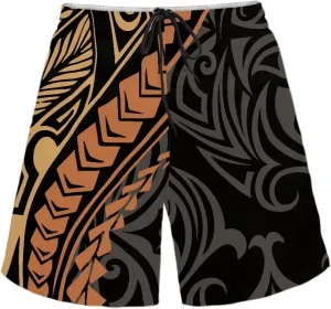 Mens Tonga Samoan Hawaiian Polynesian Swim Trunks Beachwear Sports Running Swim Board Shorts Quick Dry