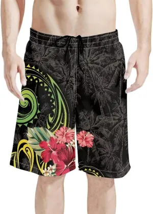 Mens Tonga Samoan Hawaiian Polynesian Swim Trunks Beachwear Sports Running Swim Board Shorts Quick Dry
