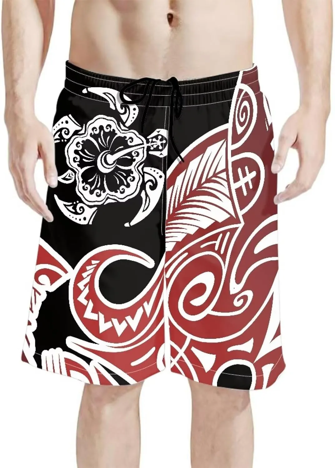 Mens Tonga Samoan Hawaiian Polynesian Swim Trunks Beachwear Sports Running Swim Board Shorts Quick Dry