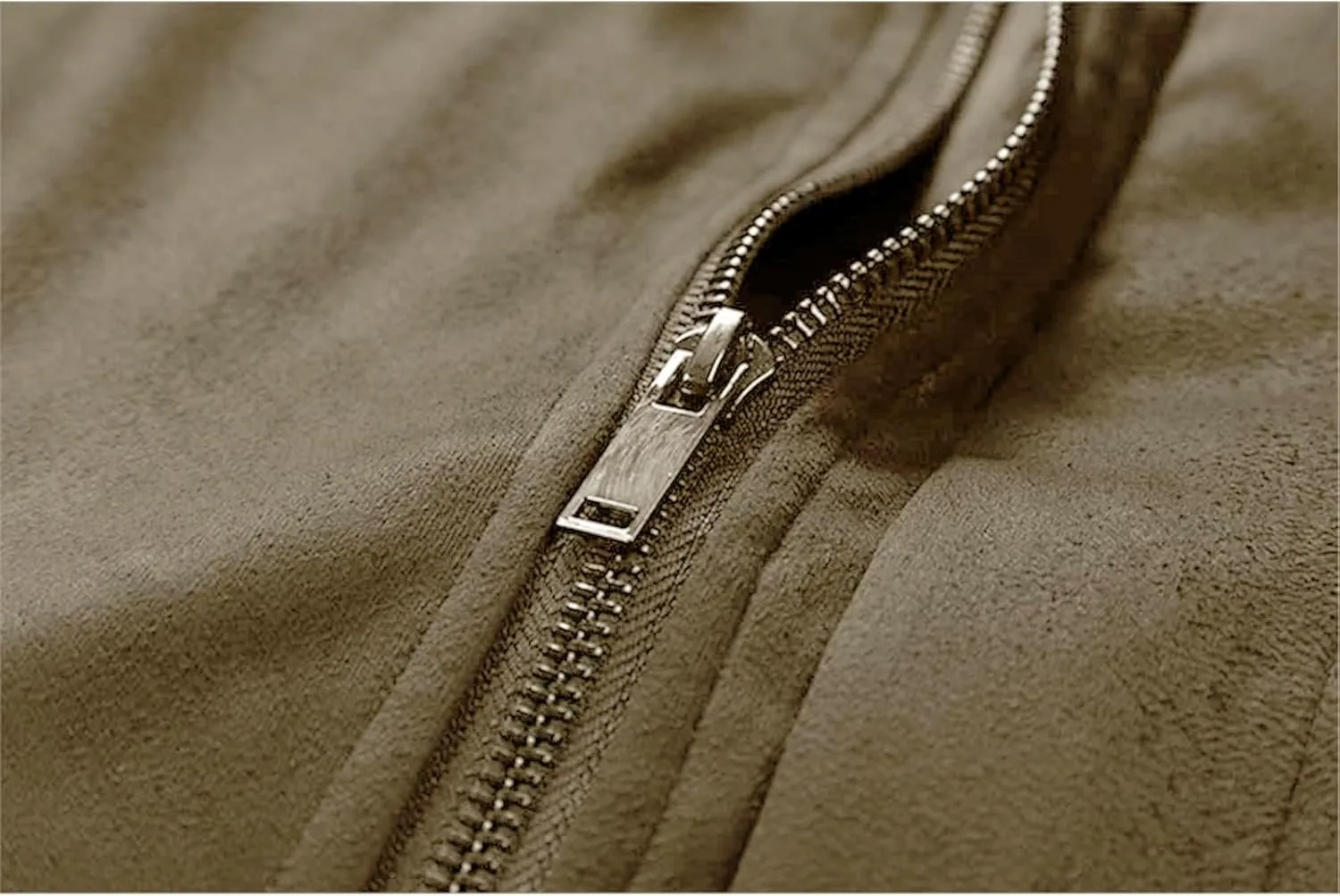Men's Vintage Fleece Jackets Stand Collar Sherpa Lined Winter Coats Windproof Bomber Casual Jackets with Pocket