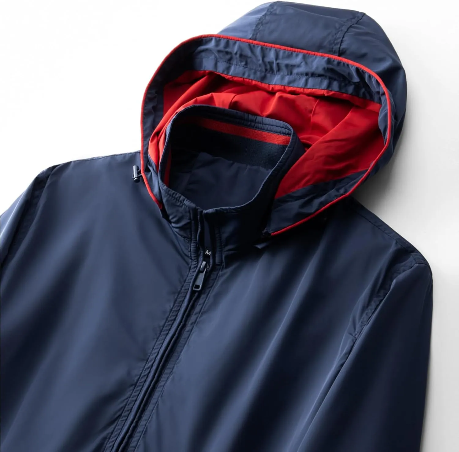 Mens Windproof Jacket Zip Up Hooded Waterproof Windbreakers Loose Lightweight Coats Raincoat Activewear for Hiking
